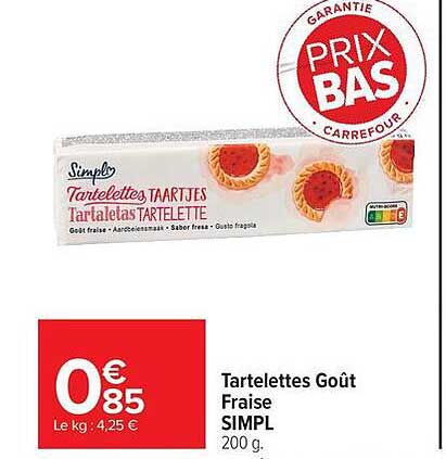 Simple Tartelettes Goût Fraise