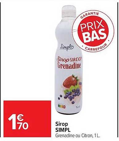 Sirop SIMPL Grenadine