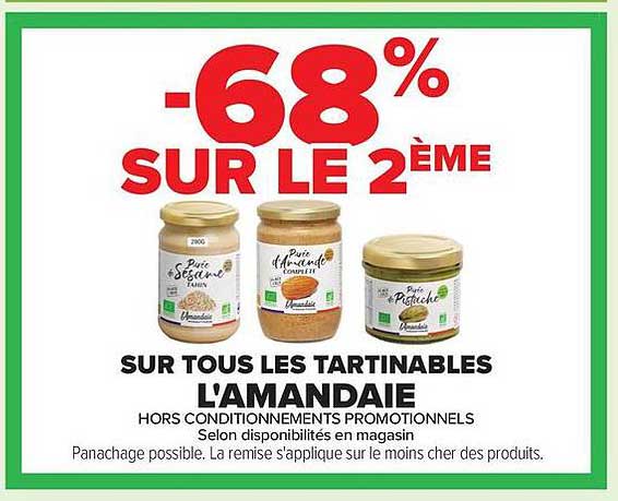 SUR TOUS LES TARTINABLES L'AMANDAIE