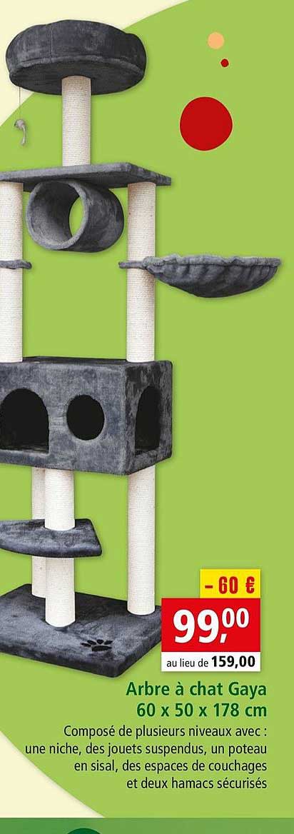 arbre à chat gaya 60 x 50 x 178 cm