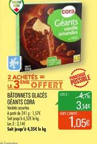 Bâtonnets Glacés Géants Cora