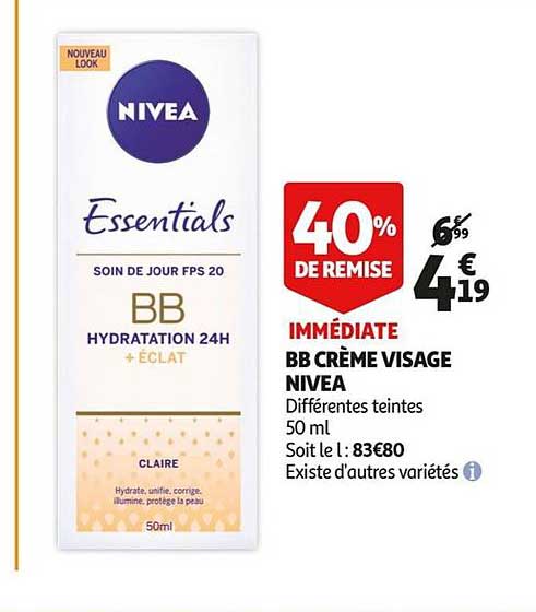 Bb Crème Visage Nivea 40% De Remise Immédiate