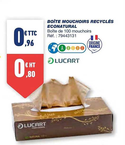 boîte mouchoirs recyclés econatural lucart