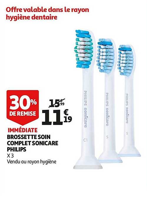 brossette soin complet sonicare philips 30% de remise immédiate