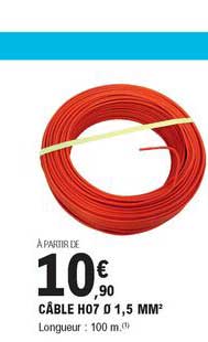 câble h07 1.5 mm2
