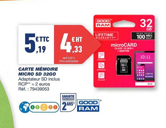 carte mémoire micro sd 32go