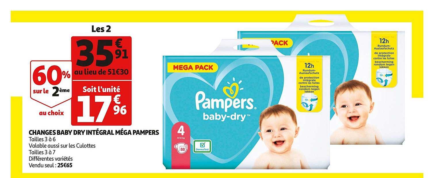 Changes Baby Dry Intégral Méga Pampers 60% Sur Le 2ème Au Choix