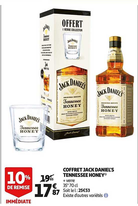 coffret jack daniel's tennesse honey 10% de remise immédiate