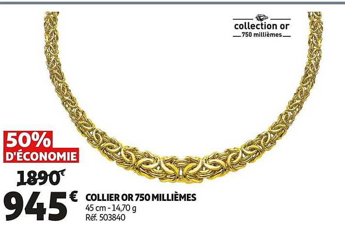 collier or 750 millièmes