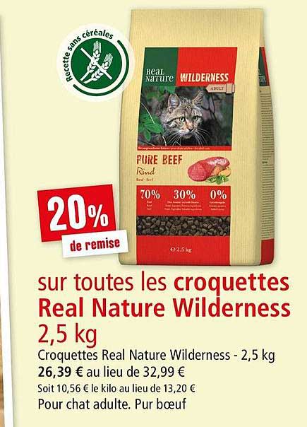 croquettes real nature wilderness 20% de remise