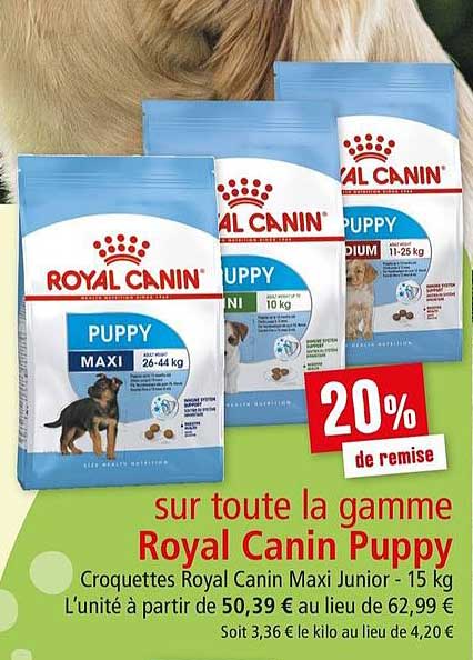 croquettes royal canin maxi junior 15 kg