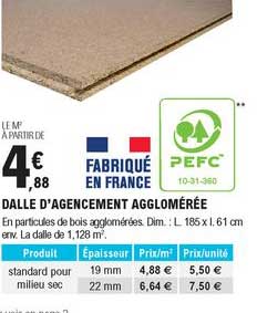 dalle d'agencement agglomérée