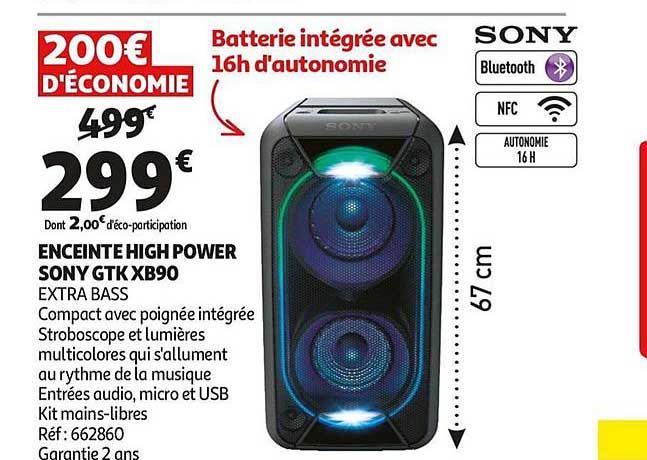 enceinte high power sony gtk xb90