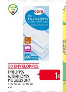 Enveloppes Auto Adhesives Pré Casées Cora