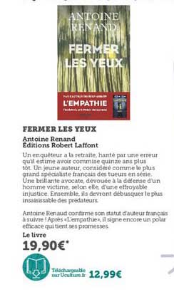 fermer les yeux antoine renand