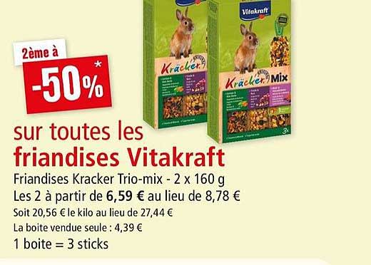 friandises kracker trio mix 2 x 160 g 2ème à -50%