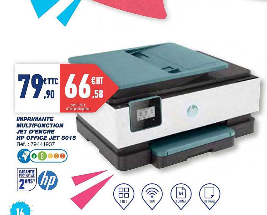 imprimante multifonction jet d'encre hp office jet 8015