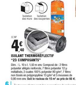 isolant thermoréflectif 23 composants