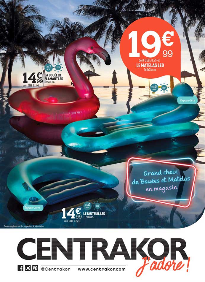la bouée xl flamant led le fauteuil led