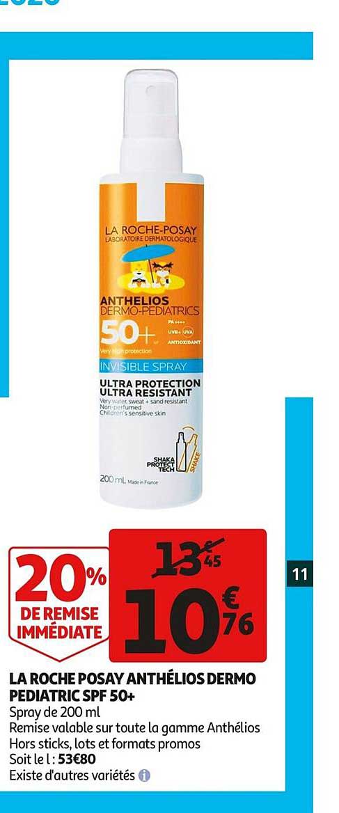 la roche posay anthélios dermo pediatric spf 50+ 20% de remise immédiate
