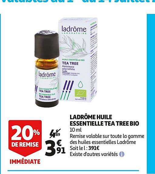 ladrôme huile essentielle tea tree bio 20% de remise immédiate