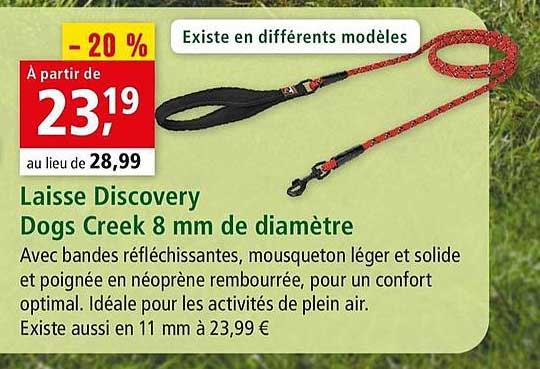 laisse discover dogs creek 8 mm de diamètre