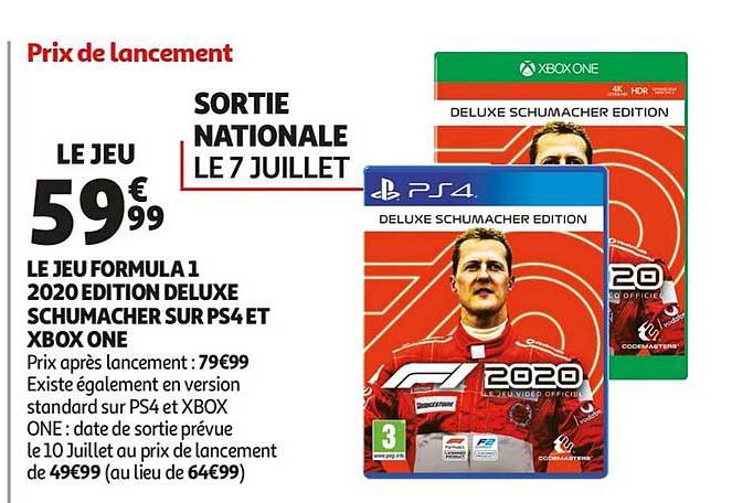 le jeux formula1 2020 edition deluxe schumacher sur ps4 et xbox one