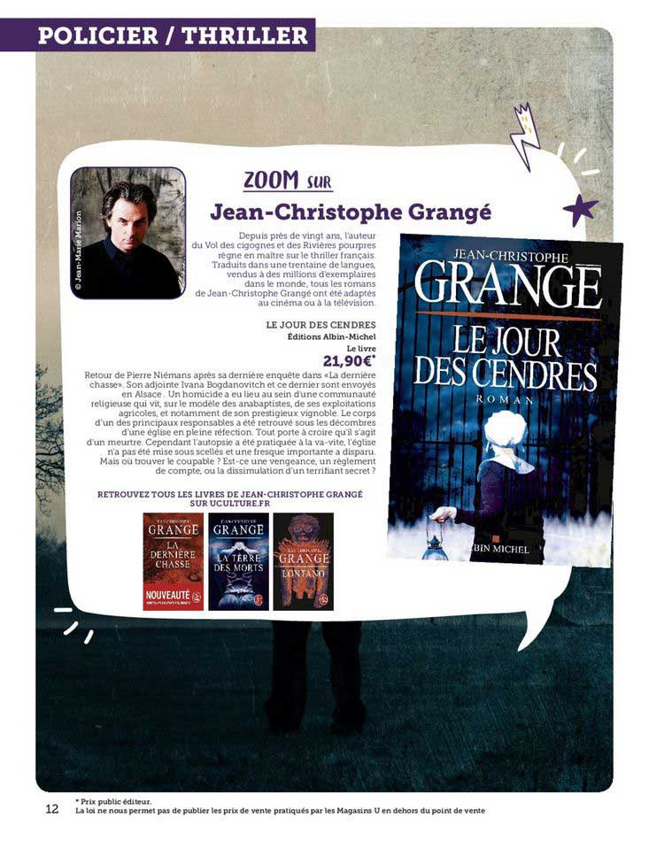 le jour des cendres jean christophe grangé