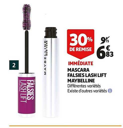 mascara falsies lash lift maybelline 30% de remise immédiate