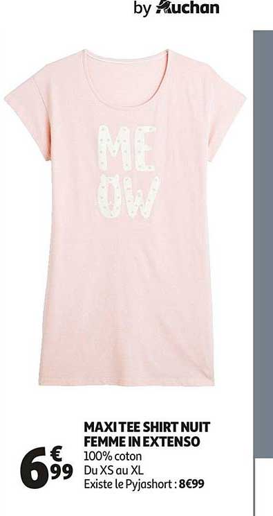 maxi tee shirt nuit femme in extenso