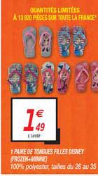 paire de tongues filles disney frozen+minnie