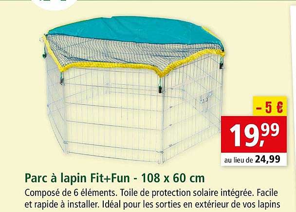 parc à lapin fit+fun 108 x 60 cm