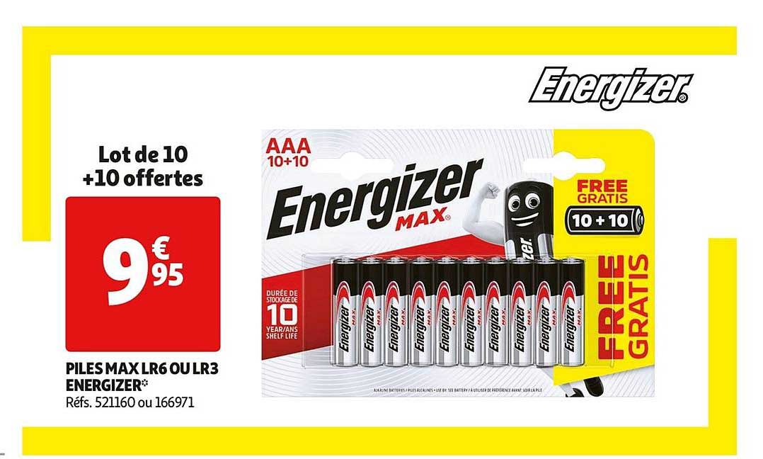 piles max lr6 ou lr3 energizer
