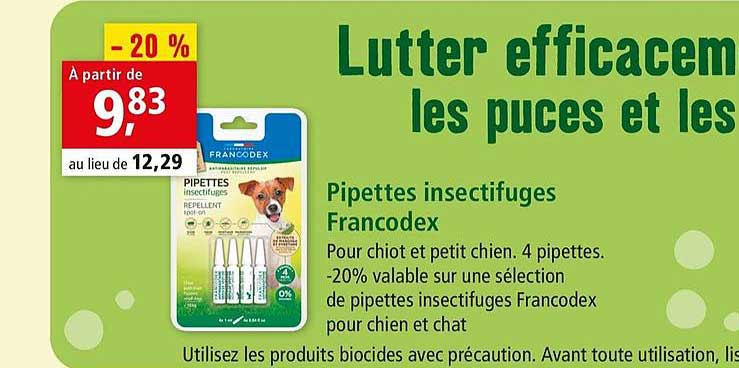 pipettes insectifuges francodex