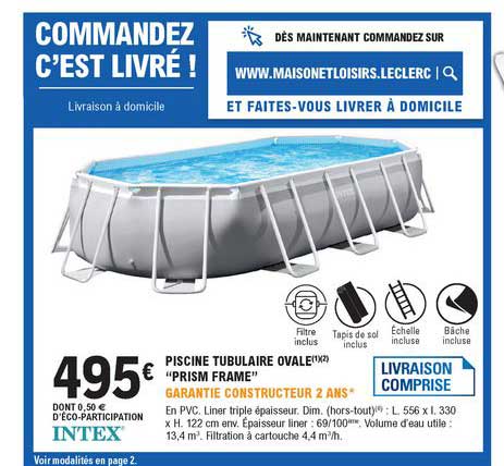 piscine tubulaire ovale prism frame