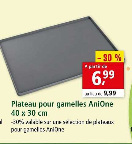 plateau pour gamelles anione 40 x 30 cm