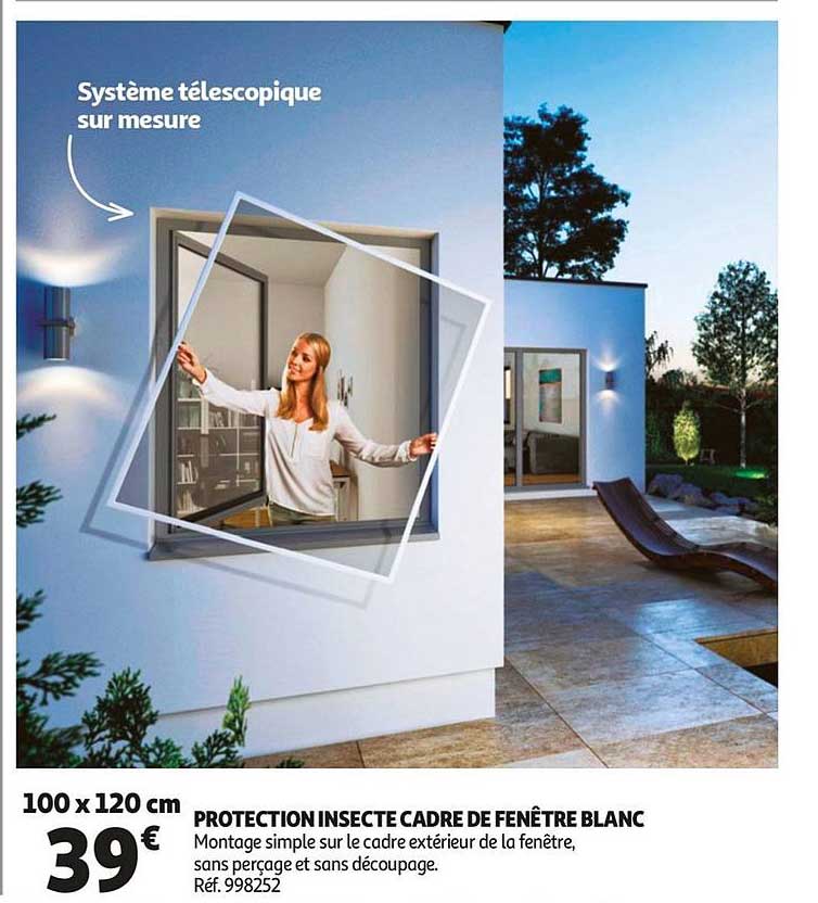 protection insecte cadre de fenêtre blanc