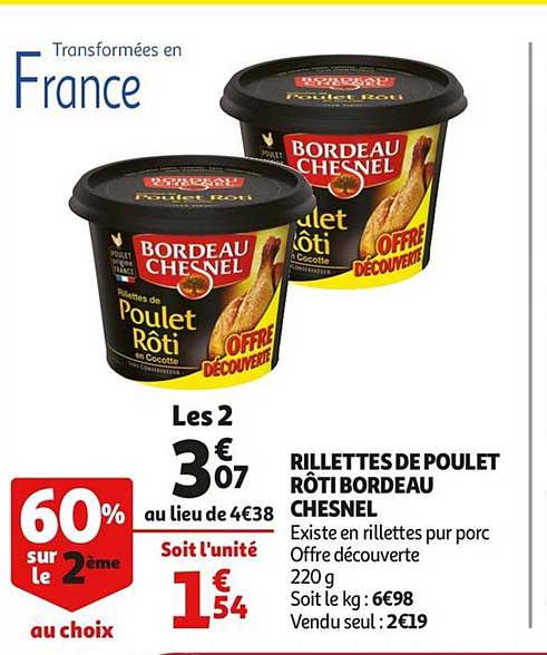 Rillettes De Poulet Rôti Bordeau Chesnel 60% Sur Le 2ème