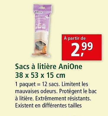 sacs à litière anione 38 x 53 x15 cm
