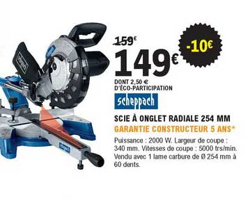 Scheppach Scie à Onglet Radiale 254 Mm
