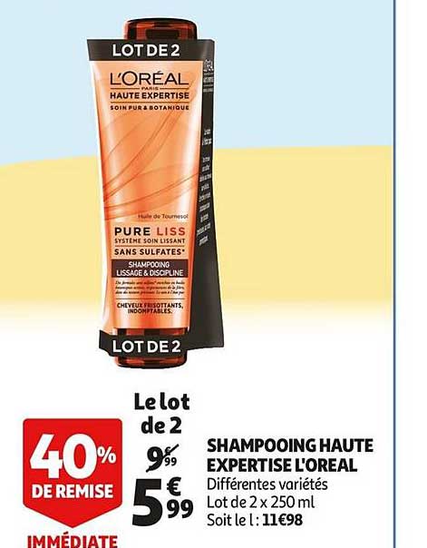 shampooing haute expertise l'oréal 40% de remise immédiate