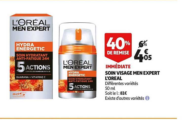 Soin Visage Men Expert L'oréal 40% De Remise Immédiate