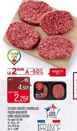 steaks hachés charolais facon bouchère cora dégustation