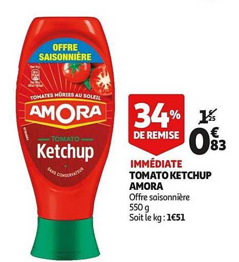 tomato ketchup amora 34% de remise immédiate
