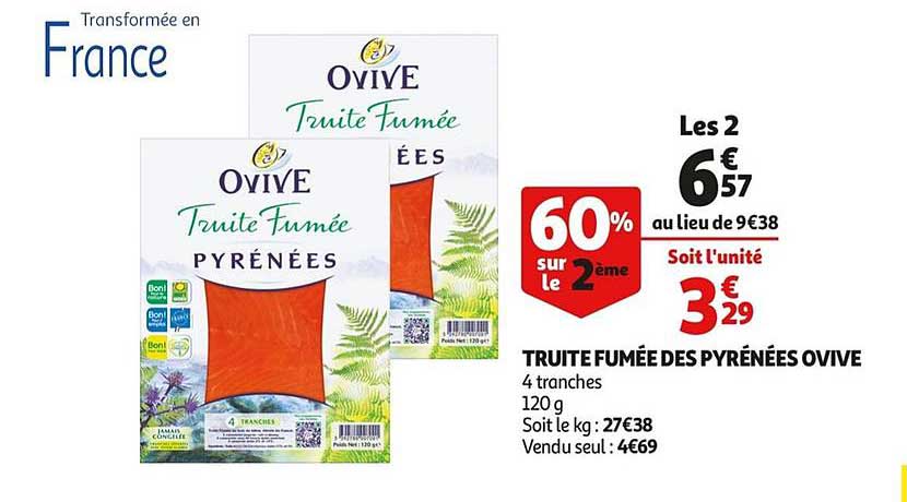 Truite Fumée Des Pyrénées Ovive 60% Sur Le 2ème