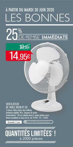 ventilateur de table 30cm rt-30