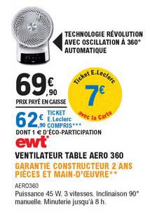ventilateur table aero 360 ewt