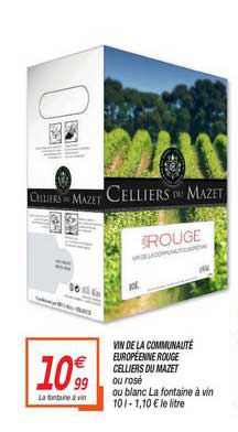 vin de la communauté européenne rouge celliers du mazet