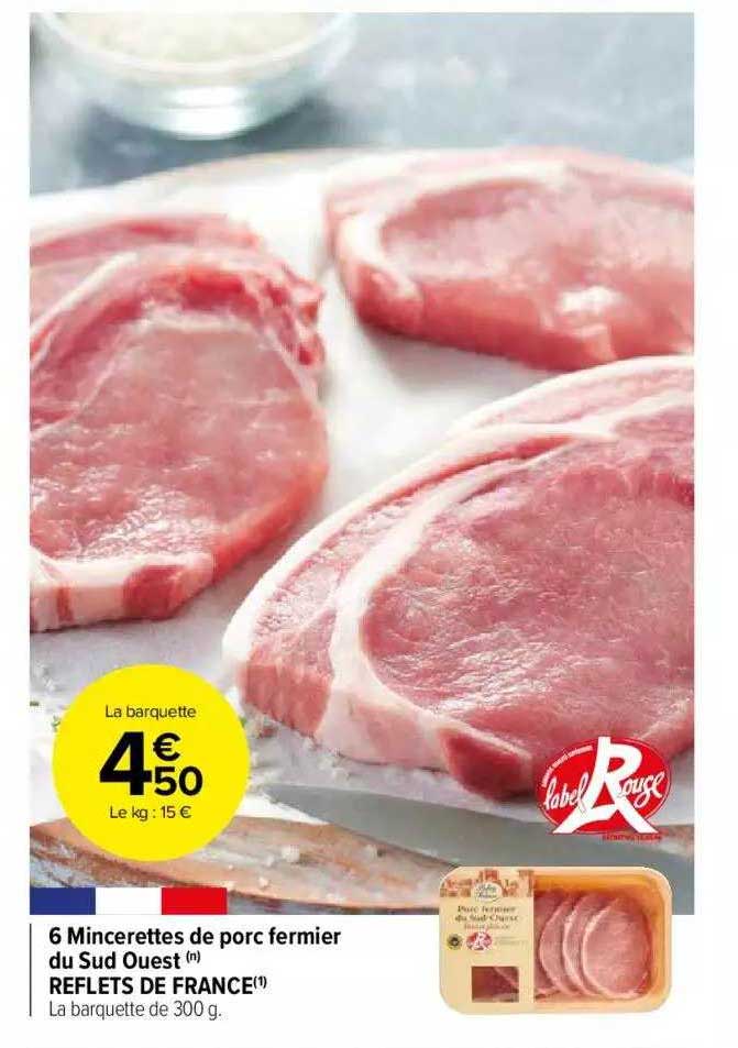 6 mincerettes de porc fermier du sud ouest reflets de france
