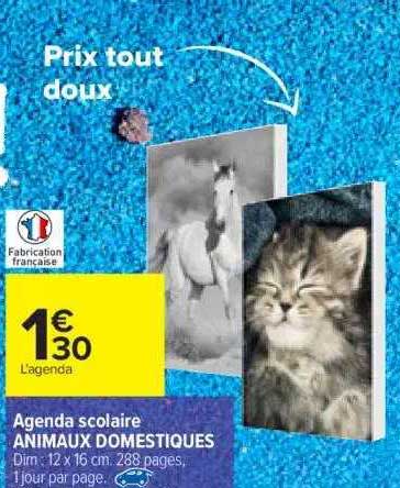 agenda scolaire animaux domestiques